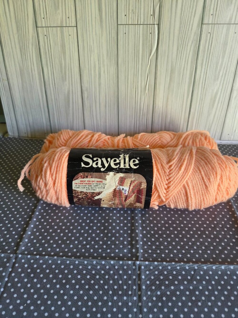 Vintage Sayelle Peach Yarn 100% Orlon Acrylic 1+ Skeins Soft Knitting Crochet